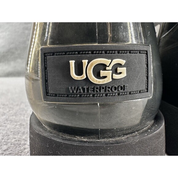 UGG 1113190 - Classic Black Shearling-Lined Waterproof Mini Pull-On Ankle Boot 7 - Picture 7 of 12